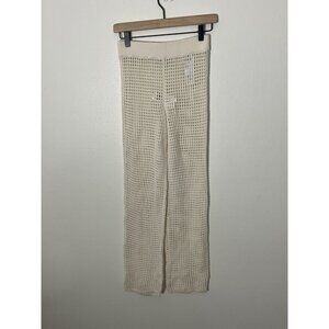 Abercrombie & Fitch Cream Crochet Pants